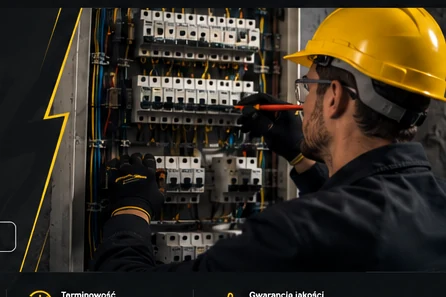 Elektryk podczas pracy
